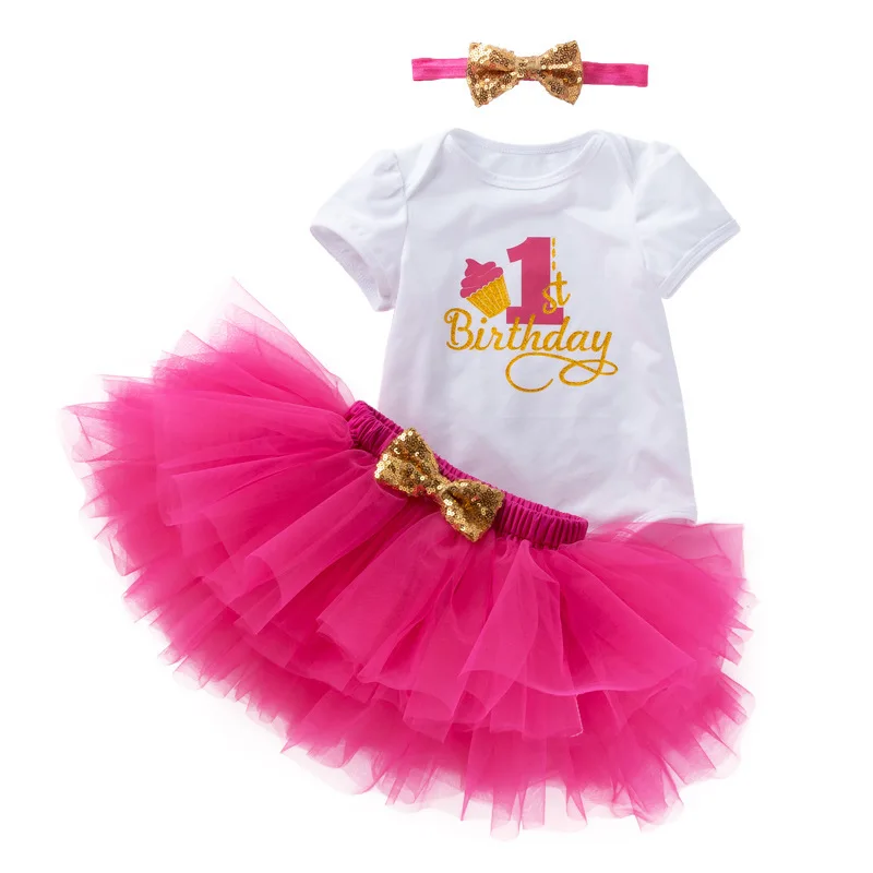 

Xmas Baby Girls 1st Birthday Set Dresse 2nd Party Romper Headband Christening Tutu Dress Newborn Infant Princess Cotume
