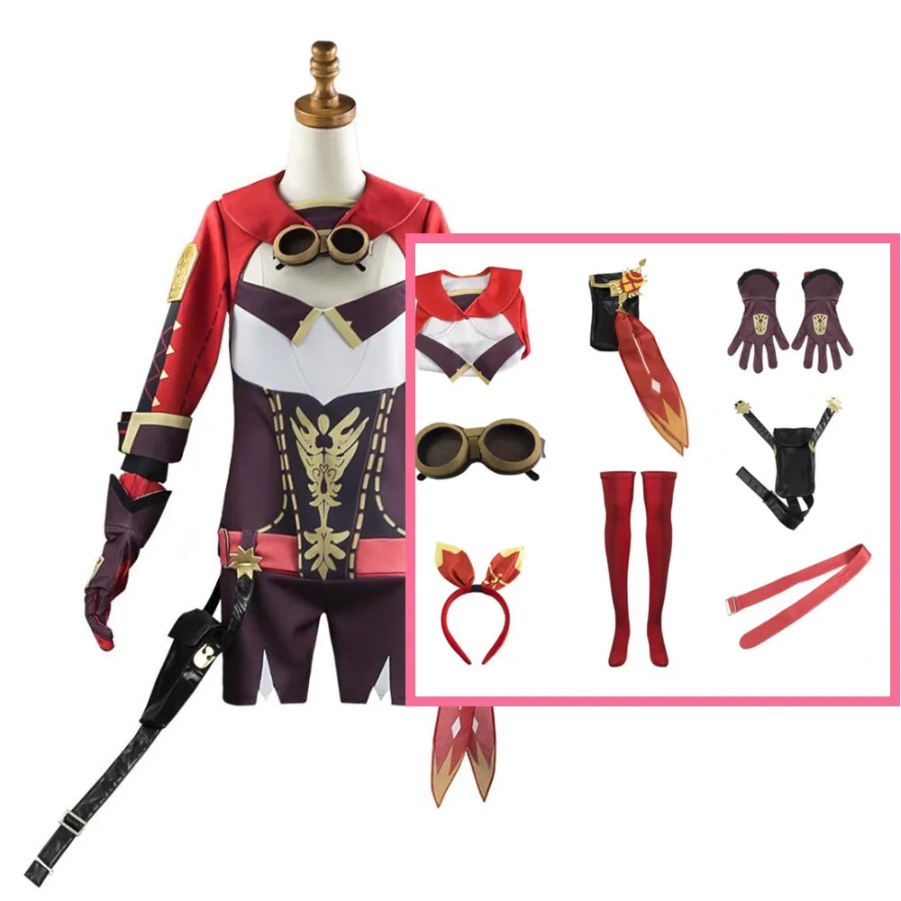 Anime Cosplay Genshin Impact Amber Halloween Clothes Costume