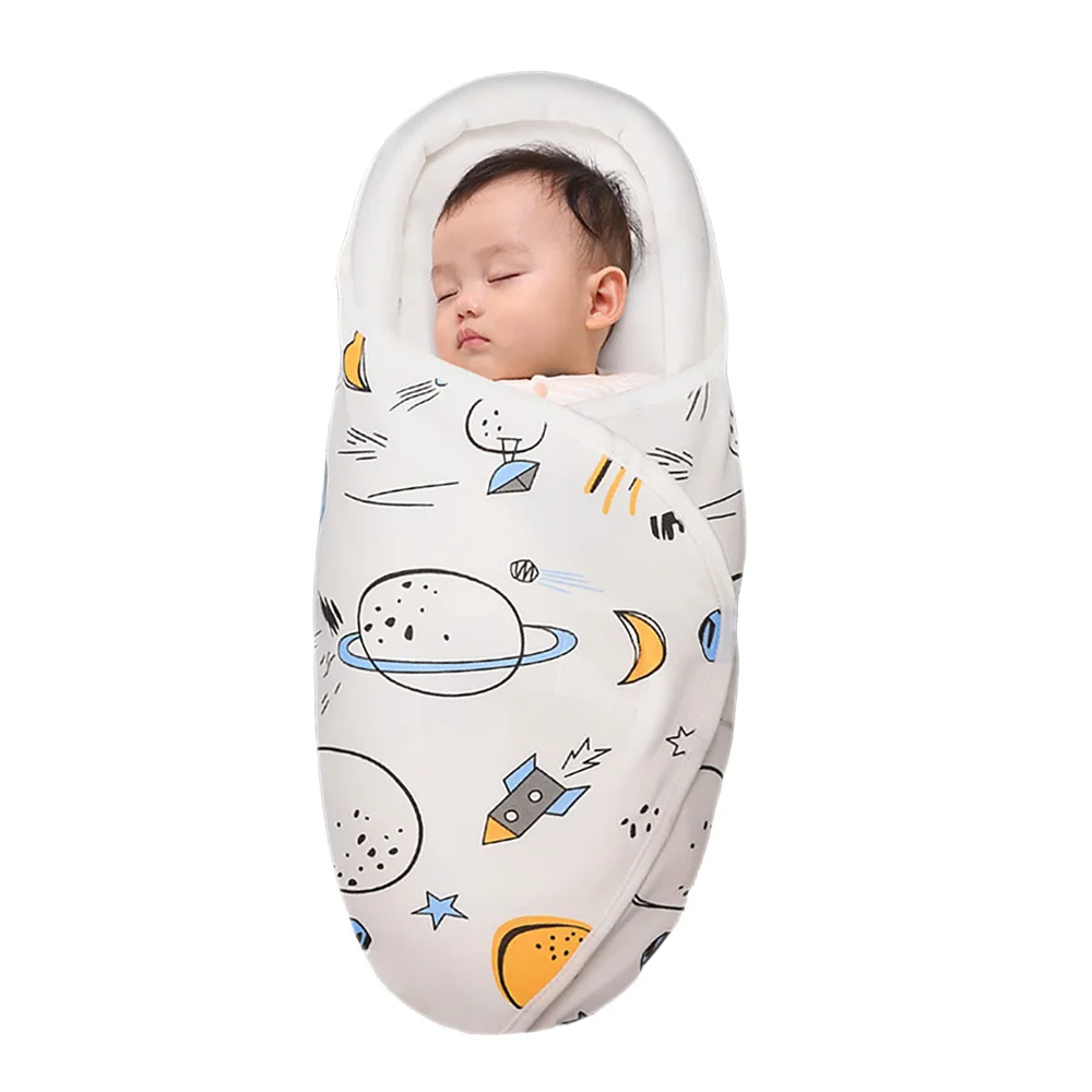 Baby Sleeping Bag 0-6Months Envelopes For Newborns Baby Swaddling Wraps 2.5Tog Soft Cotton Cocoon Design Head Neck Protector