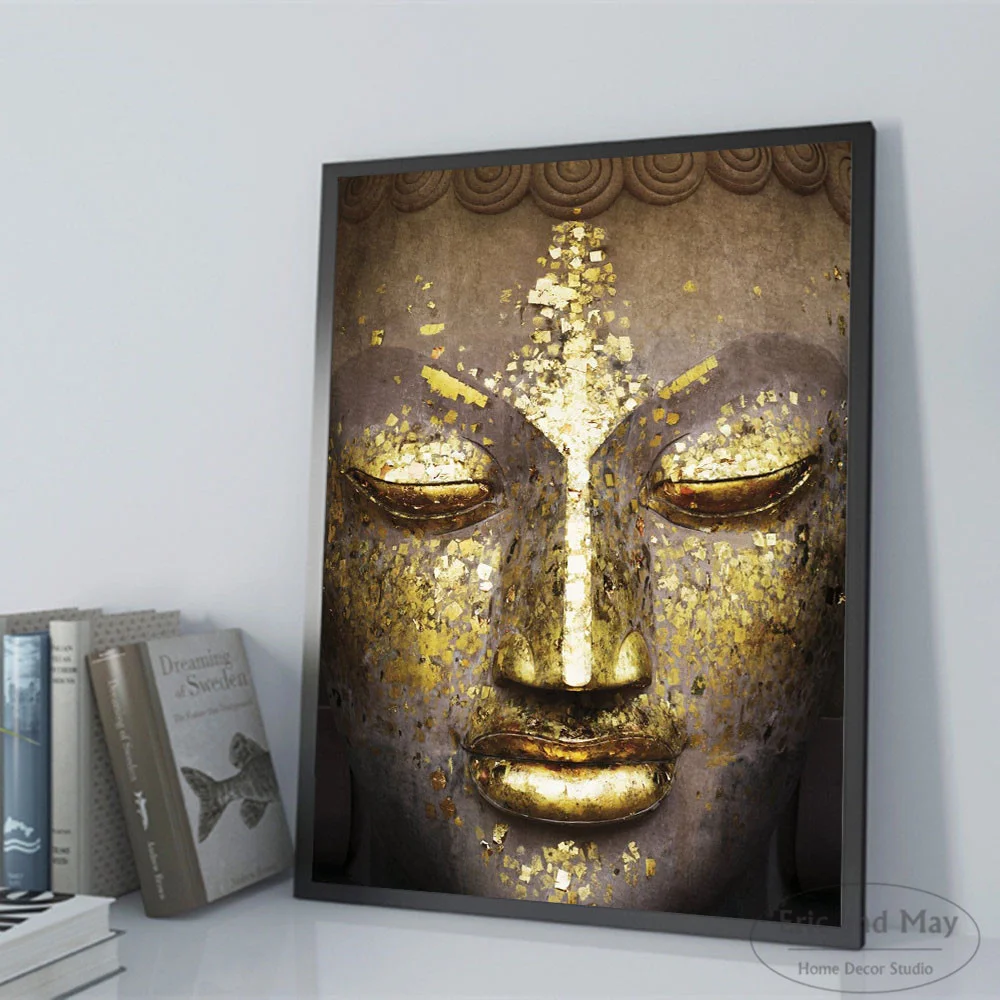 

Buddha Peaceful Face Posters And Prints Canvas Art Decorative Wall Pictures For Living Room Home Decor Unframed Painting