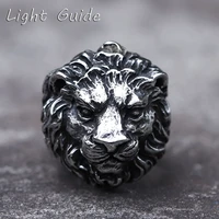 2022 new mens 316l stainless steel rings dropshipping fierce lion animal gothic punk motorcycl jewelry gifts free shipping