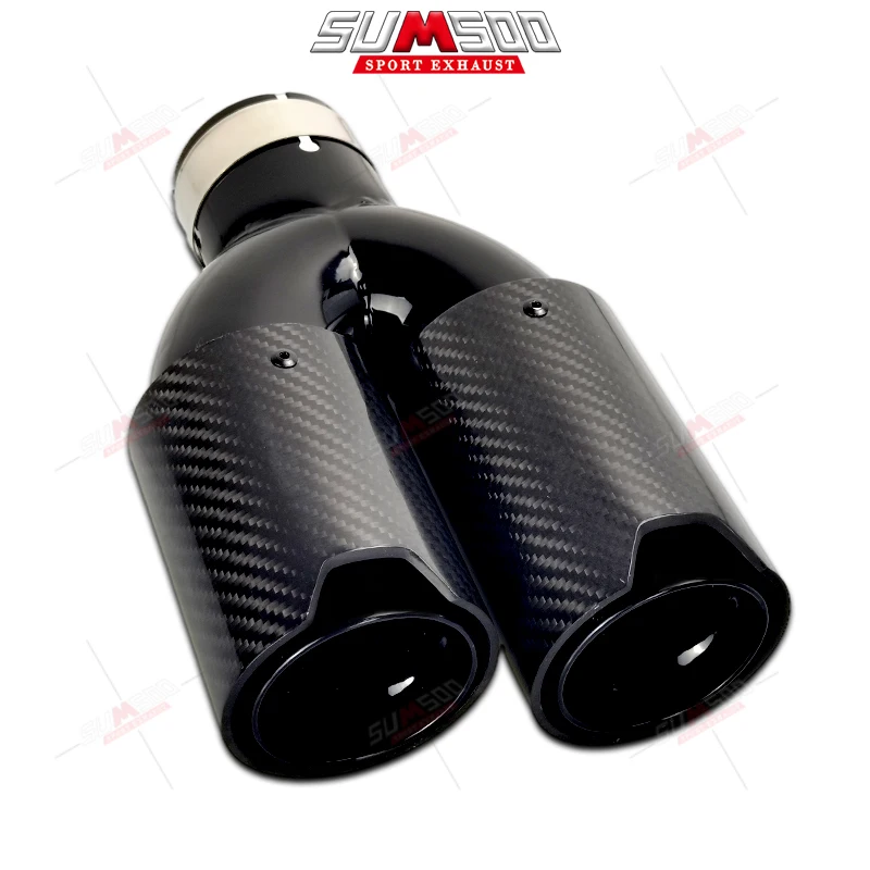 

Оригинальные насадки на глушитель с двойным выходом SUMSOO 80, универсальные насадки на выхлопную трубу из углеродного волокна M Performance, концевые трубы для BMW Series