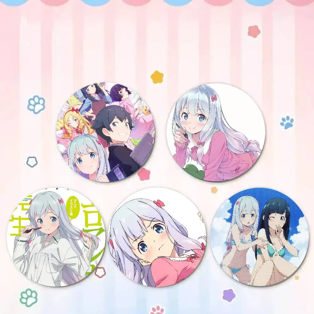 Фото Значки-броши с персонажами аниме Eromanga Sensei, мультяшные значки для друзей, украшения для рюкзаков и одежды, коллекционные аксессуары, подарок №1