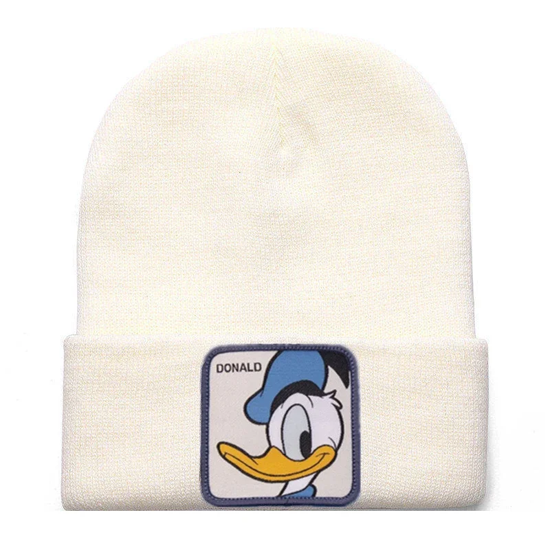 Осень-зима аниме мультфильм Дисней Дональд Дак теплая вязаная шапка для женщин и