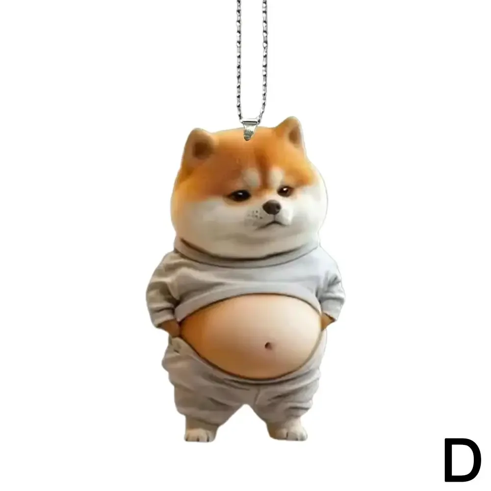 

Брелок для толстого щенка, 2d плоский акриловый мультяшный орнамент с собакой, автомобильное зеркало, рюкзаки, подвесной кулон для домашнего декора S9q6