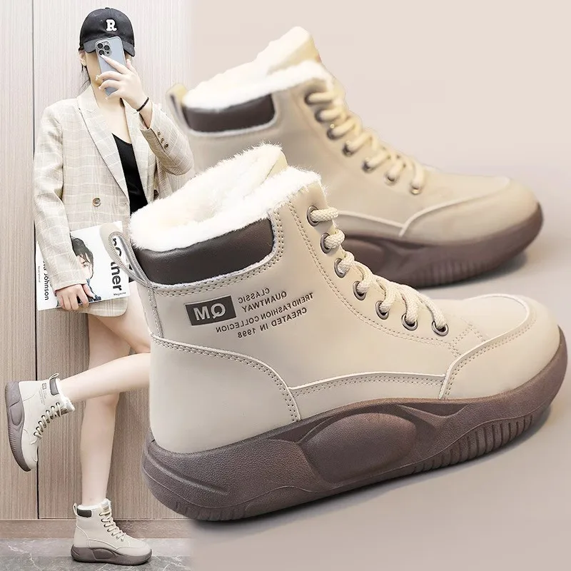 Женские ботинки на плоском каблуке новинка 2024 женская обувь с круглым носком