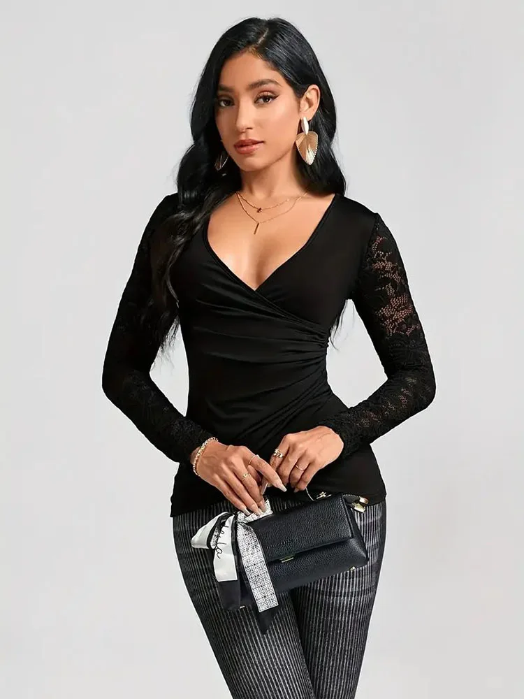 Mugen однотонная сексуальная футболка с полыми рукавами 2024 женская одежда на весну