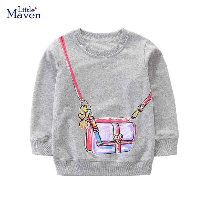 Детская одежда Little maven 2022 толстовка для девочек хлопковые весенние и осенние Топы
