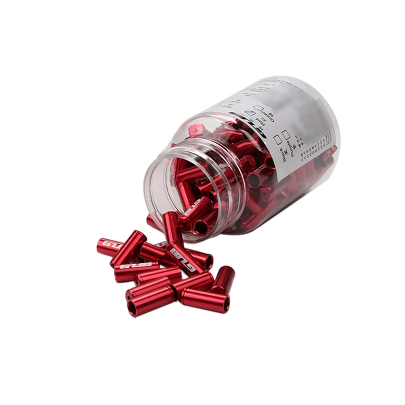 

GUB 100Pcs Cnc 5Mm Brake Line Tube Cap Mountain Road Bike Aluminum Alloy Tip Brake Line Tube Tube Cap Line Tube Sleeve
