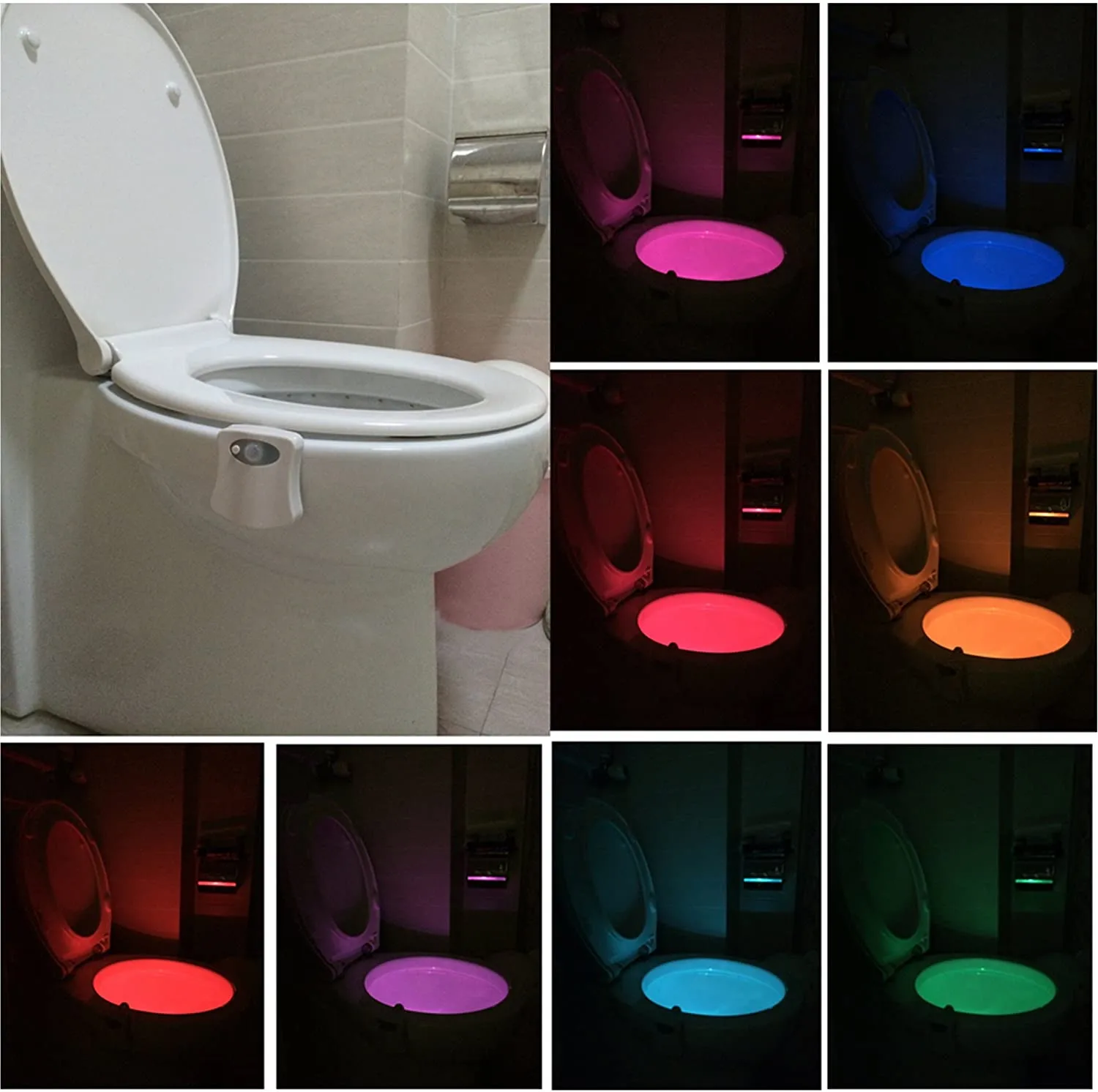 

Smart PIR Motion Sensor Toilet Seat Night Light 8/16 Color Waterproof Backlight for Toilet Bowl LED Luminaria Lamp Toilet Light