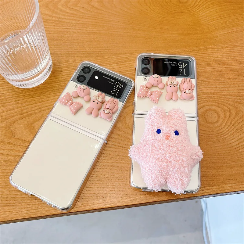 

SX-74-CY Personality Cartoon Cute Phone Case for Samsung Galaxy Z Flip 3 5G Hard PC Back Cover for ZFlip3 Case Protective Shell