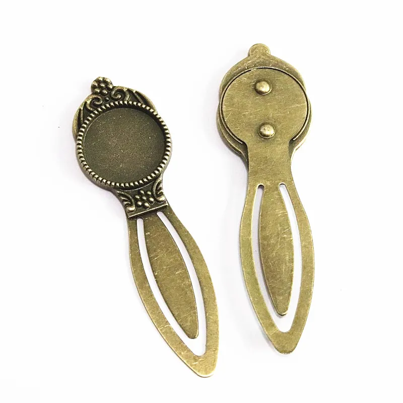 8PCS 20MM Inner Size Antique Silver Plated Bronze Color Bookmark Base Cameo Setting 82*24MM DIY Jewelry Accessories