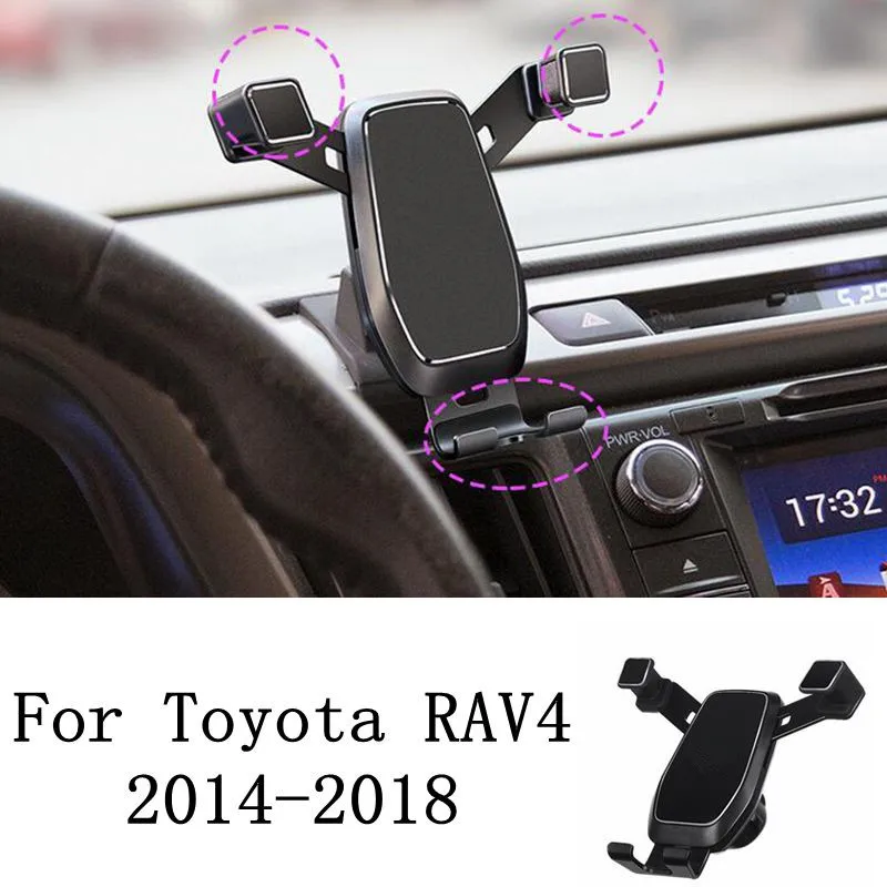 

Car Phone Holder Dashboard Air Vent Cellphone Mount Stand Clip For Toyota RAV4 2014 2015 2016 2017 2018 Auto Accessories
