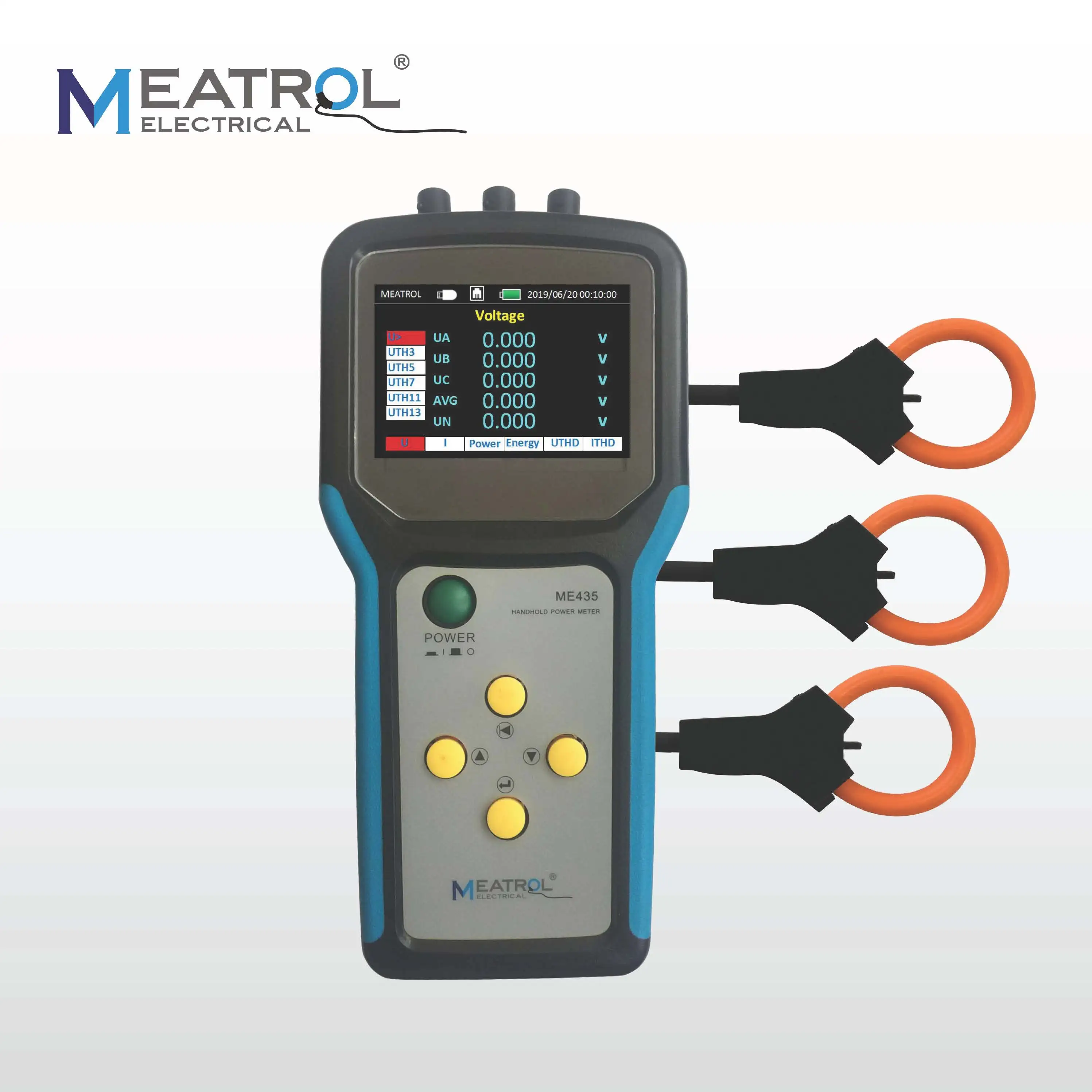 

Meatrol 0.5% Rogowski three phase power quality analyzer/clamp meter