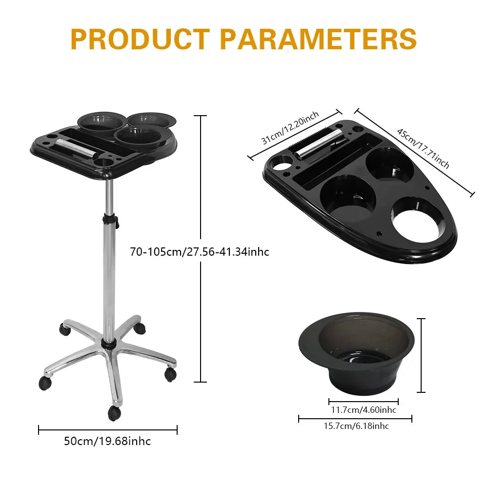Салонный поднос на колесах — алюминиевый для татуировок премиум-класса