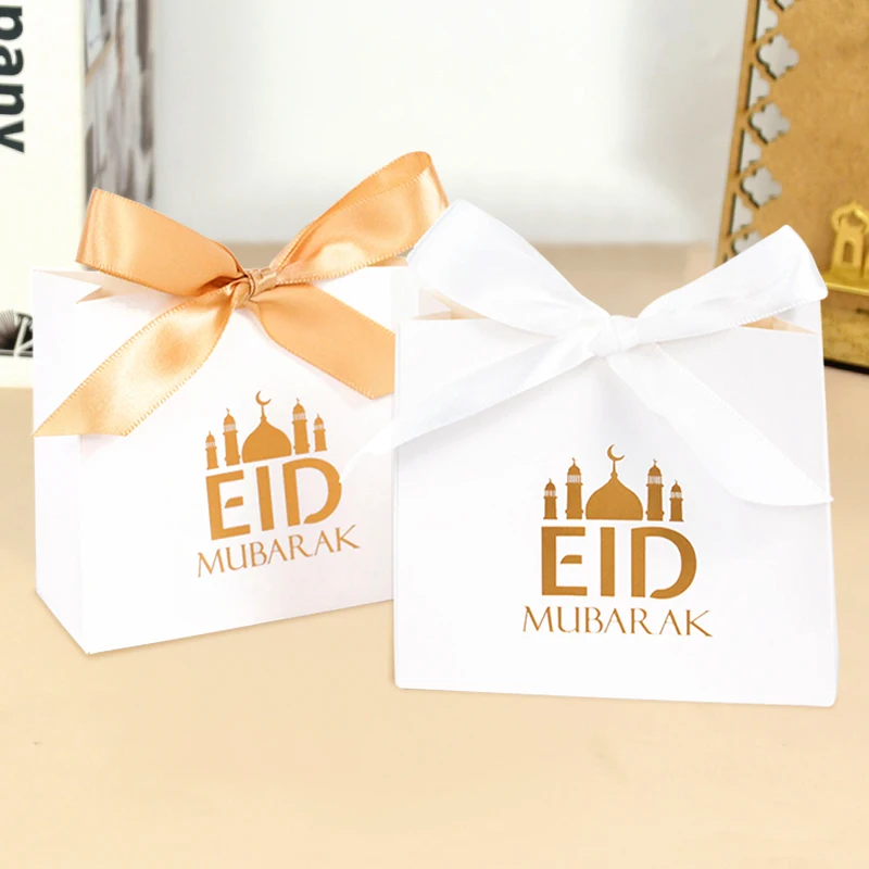 

5/10Pcs EID Mubarak Paper Gift Bag Candy Cookie Bag 2023 Ramadan Kareem Decoration Islamic Muslim Party Supplie Eid Al Adha Gift
