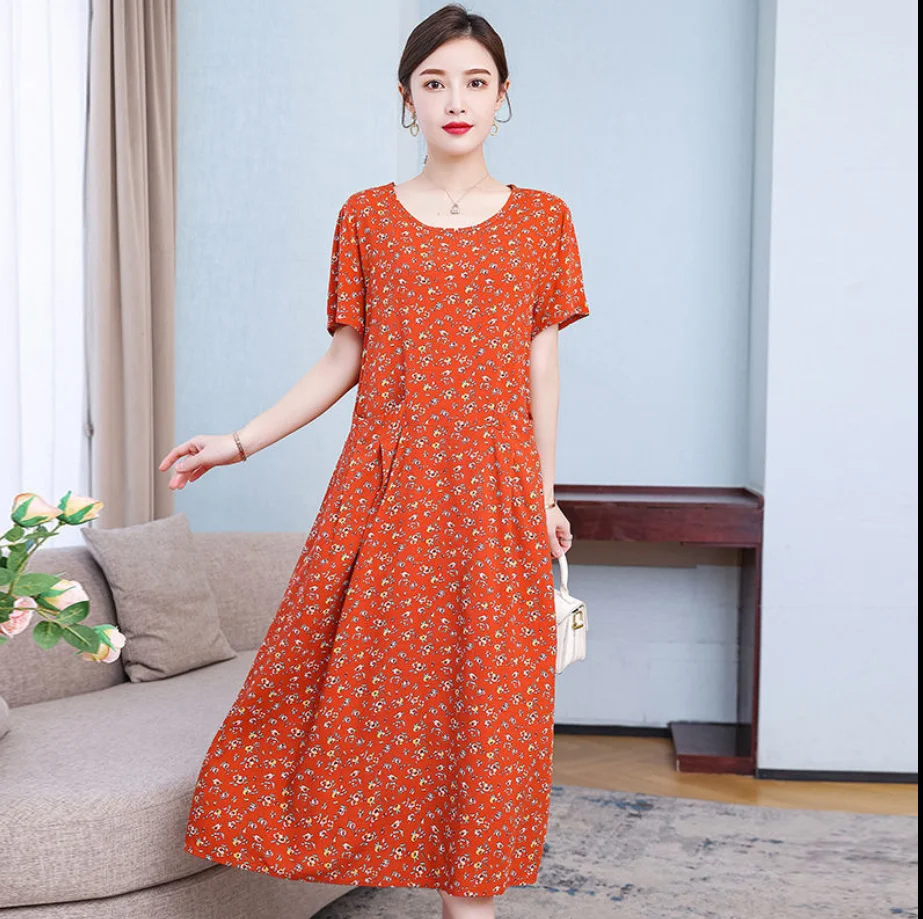 Платье Beardon Summer женское из хлопка и шелка, повседневная одежда. 2022 Новое элегантное женское платье на лето с принтом бохо винтаж.