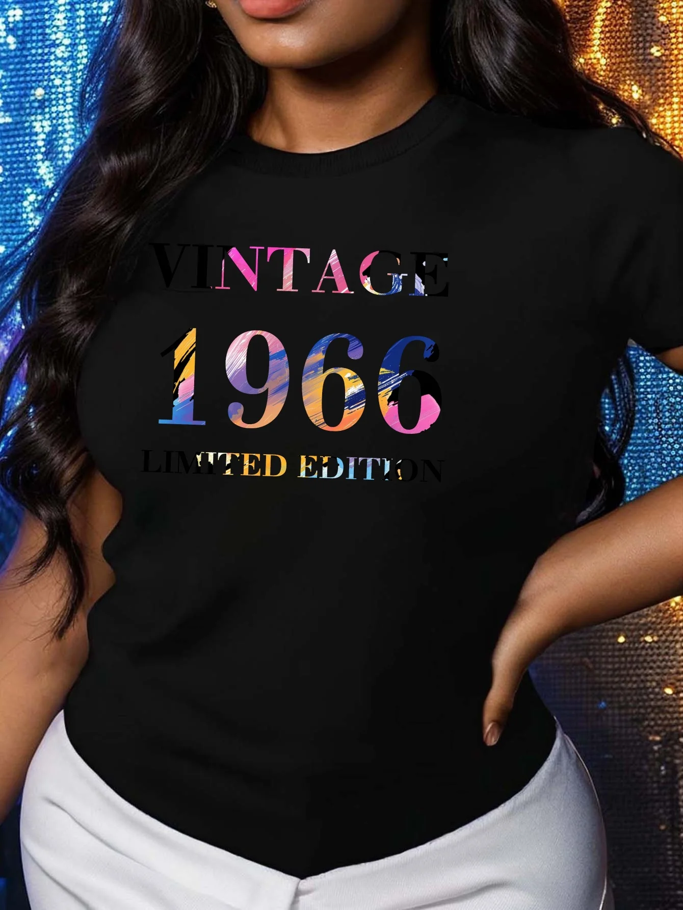 Винтажная Женская футболка из чистого хлопка ограниченной серии 1966