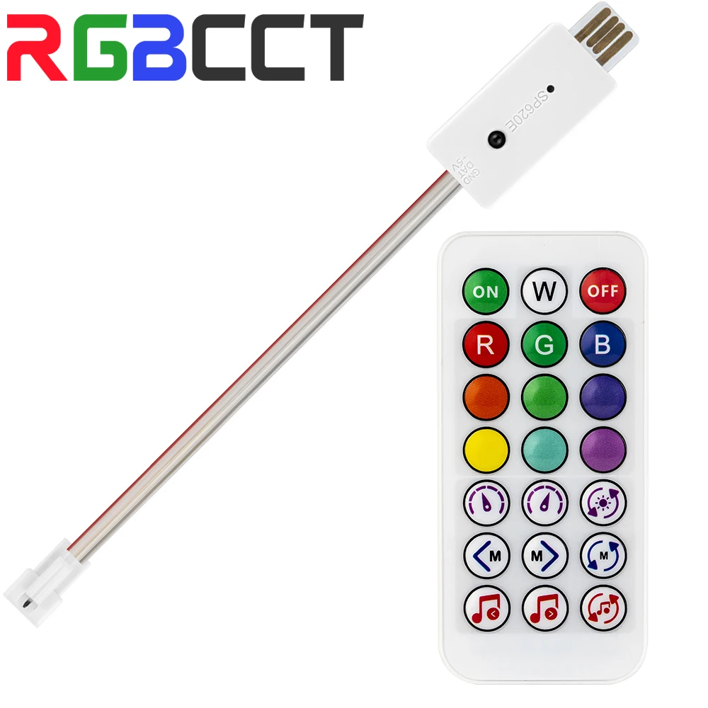 SP620E USB-разъем Mini Bluetooth WS2812B Контроллер музыкального приложения ИК 21 клавиша WS2812