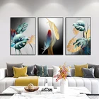 Современная Эстетическая Картина на холсте для интерьера листья перья минималистичный абстрактный настенный плакат картины Домашний декор