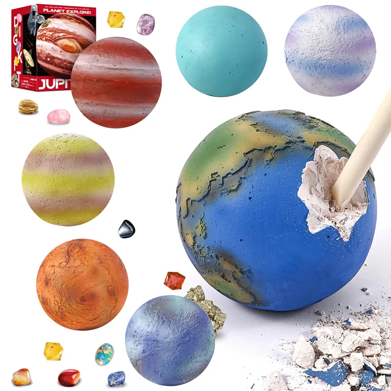 

Digging Up Fossils Toy Set Archaeological Excavation Solar System Science Planets Exploration Gem Mining Kit Assembly Gifts