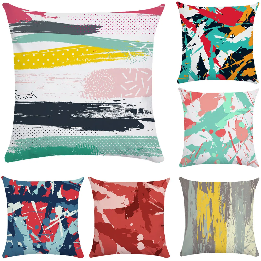 

Camouflage Graffiti Pillowcase Peach Skin Pillowcase For Living Room Sofa Home Decor Pillowcase