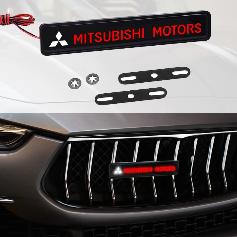 

Car Decorative Lights LED Front Hood Grille Emblem Badge Decoration for Mitsubishi ASX 2010-2021 Lancer Outlander Pajero L200 EX