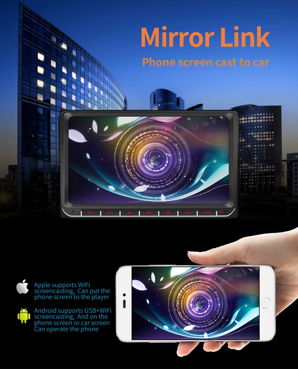 2 Din Android 10 автомобильный мультимедийный плеер Carplay для