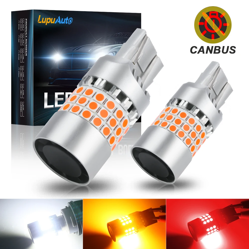 2ШТ P21W LED Canbus 1156 BA15S без ошибок 60 Вт PY21W BAU15S T20 7443 1157 BAY15D без гипервспышки Лампы указателей поворота