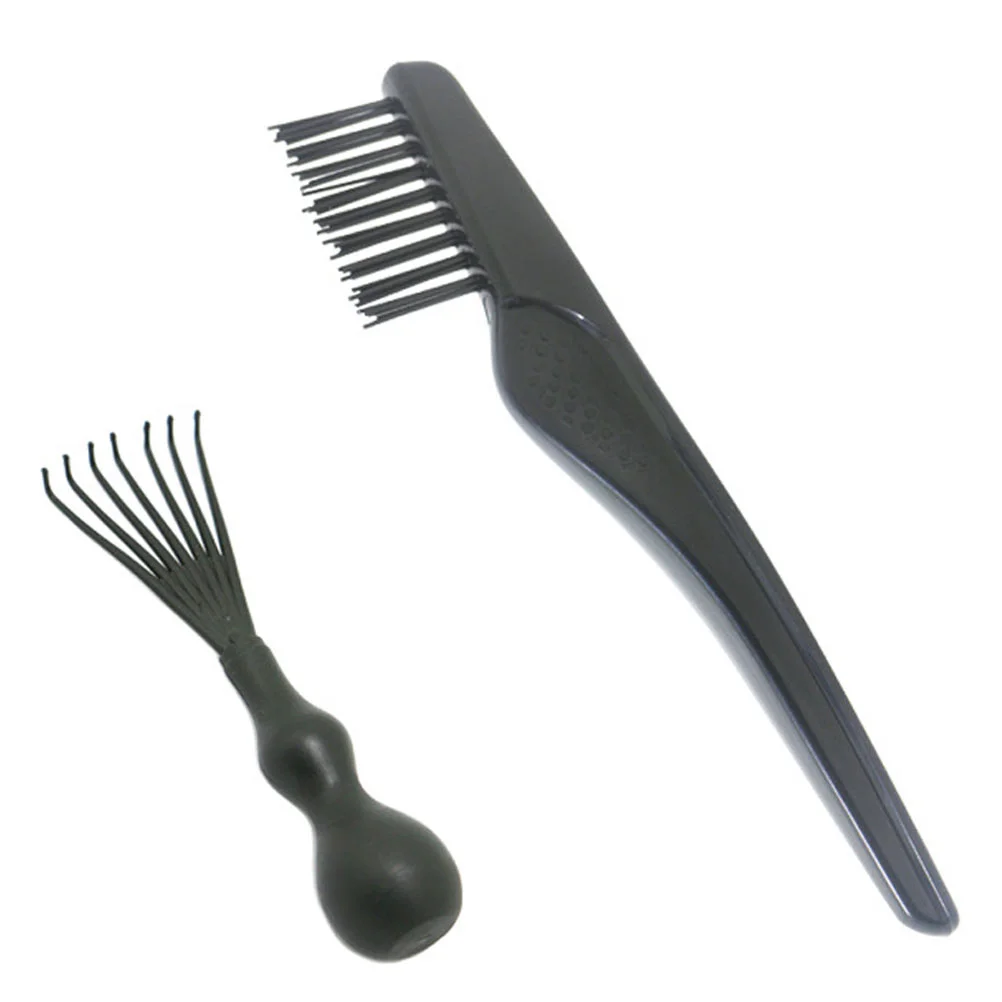 

2 Sets Hairdressing Comb Broken Hair Cleaning Comb Airbag Grooming Comb (Black)
