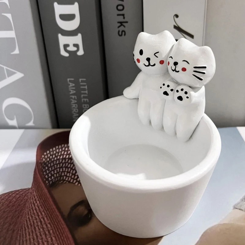 Подсвечник с изображением котенка подсвечник милого кота креативный для