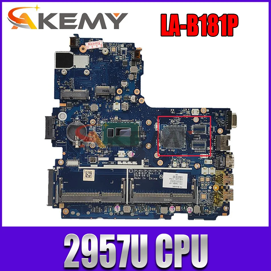 

LAPTOP MOTHERBOARD ZPL40/ZPL50/ZPL70 LA-B181P FOR HP Probook 440/G2 450 G2 470/G2 with 2957U 768056-001 782635-001 100% test ok