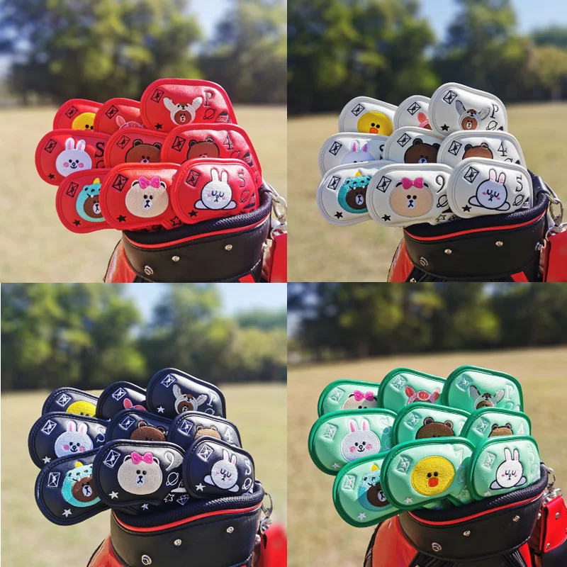 

Free Shipping Cartoon Golf Club Cover Hybrids Wedges Irons Protective Cover Golf Supplies Magnet Iron Sleeve