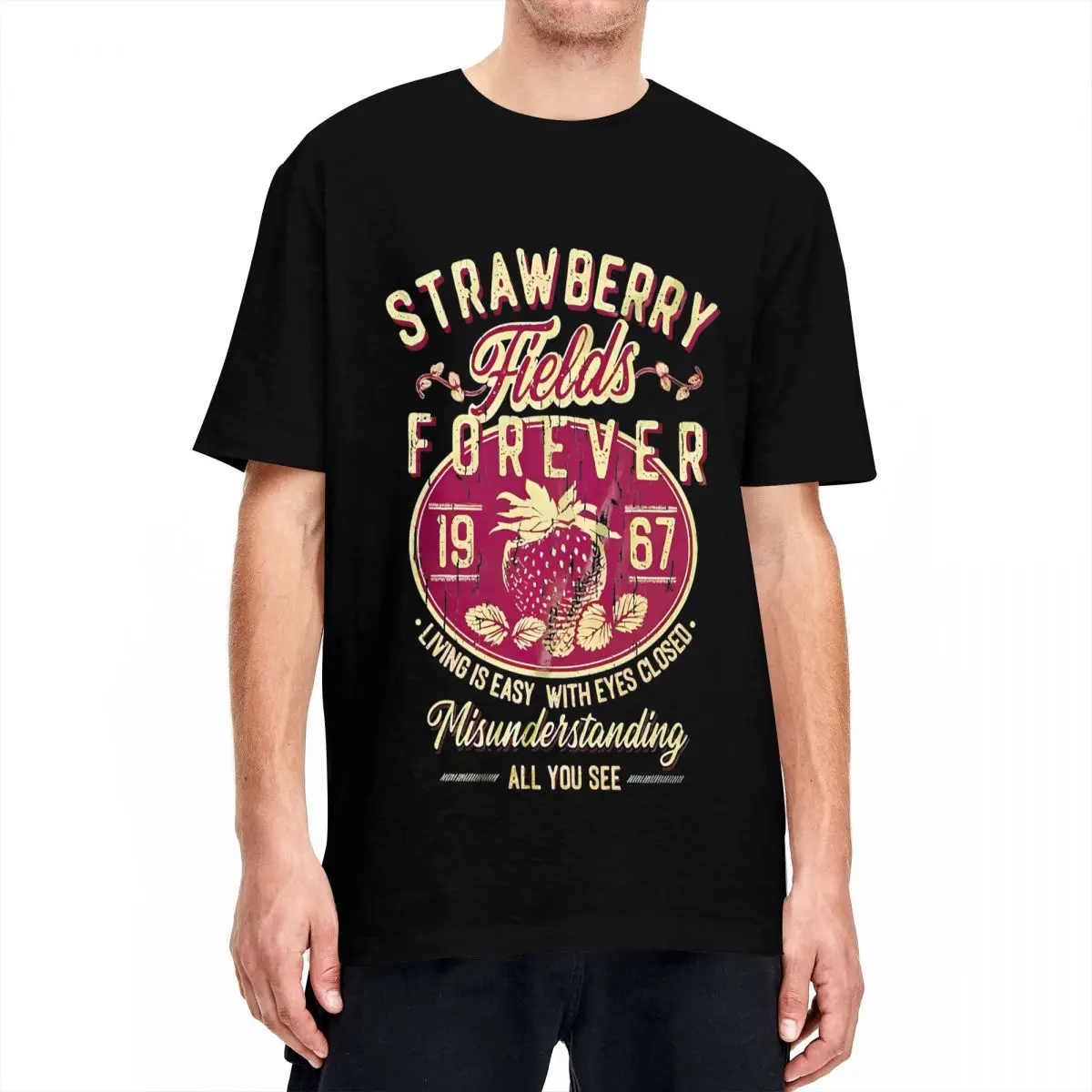 Strawberry Fields Forever Merch T Shirt Cotton Tee Fashion B-Beatles T-shirt Clothing