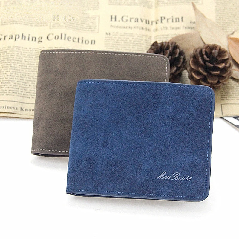 

New Men's Short Wallet PU Leather Three fold Fashion Leisure Simple Multi functional Multi card Card Bag Wallet Zero Wallet