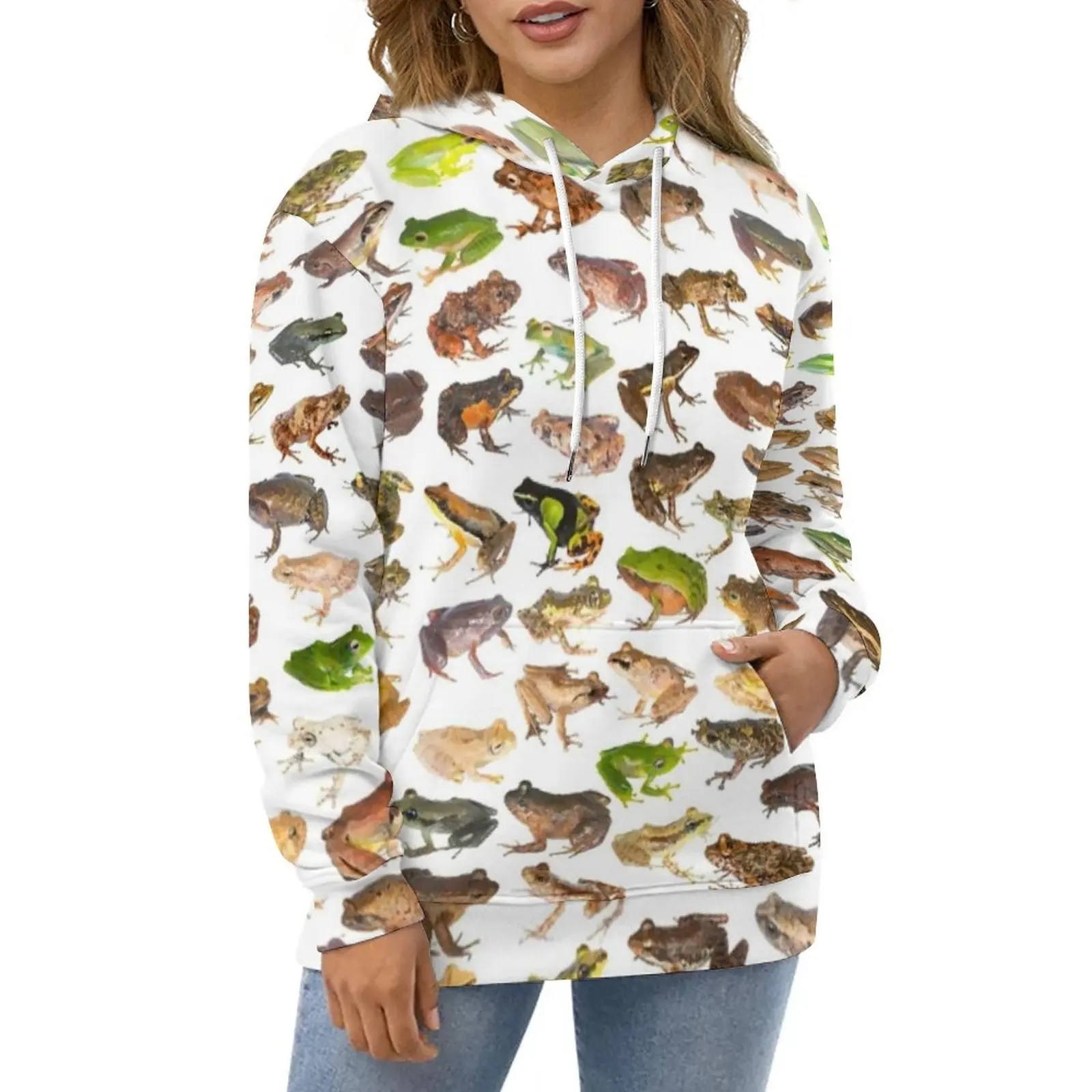

101 Frogs of Madagascar Hoodies Animals Funny Forg Harajuku Oversized Hoodie Women Aesthetic Design Casual Hooded Sweatshirts