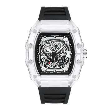 White Luxury Top Brand Watch for Men Military Quartz Sport Watches Tonneau Wristwatch New Fashion Clock Hombre Relogio Masculino Other Image