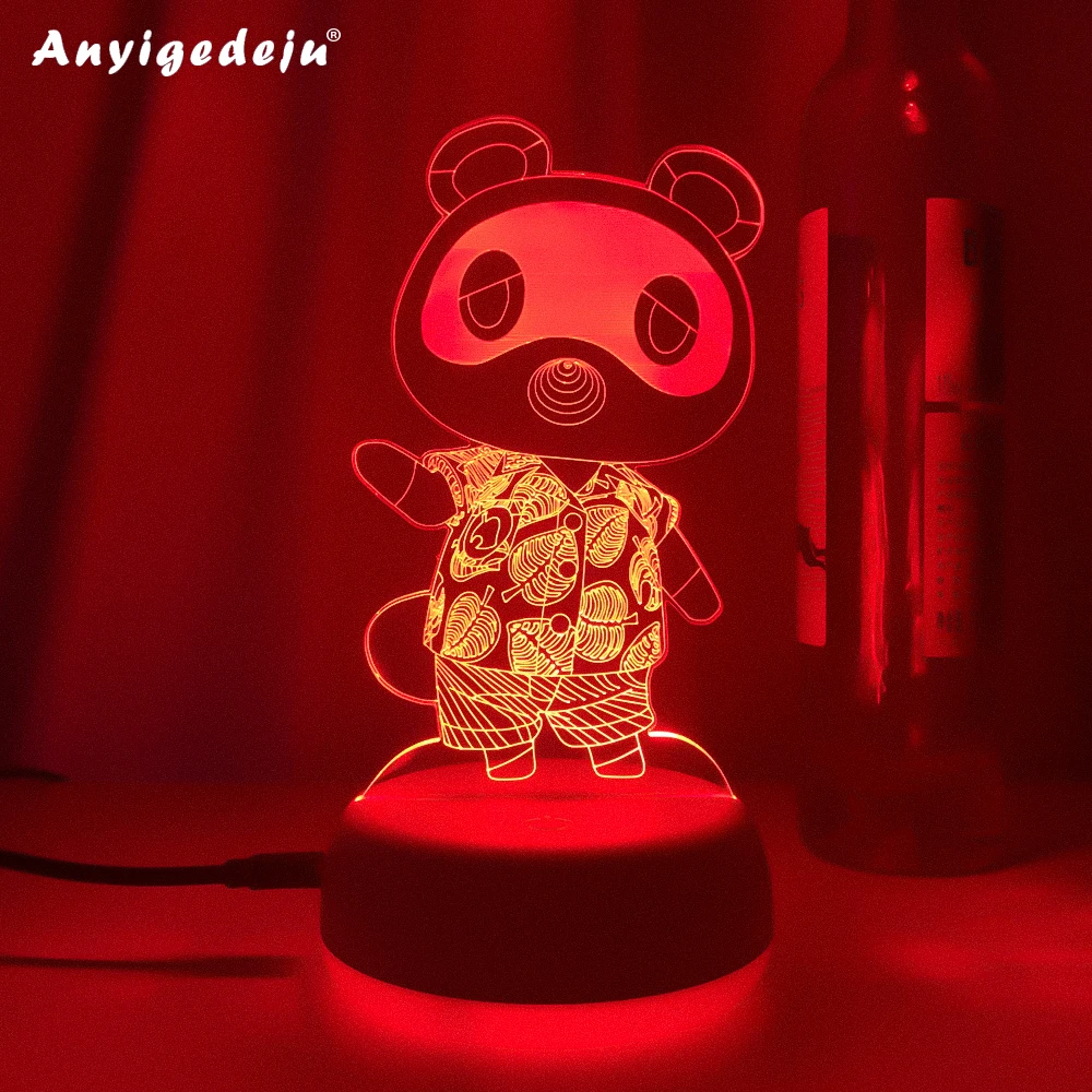 

Animal Crossing Game Character Tom Nook 3D Led Lamps RGB Night Lights Cool Gifts for Kids Bedroom Bedside Decoration Tom Nook
