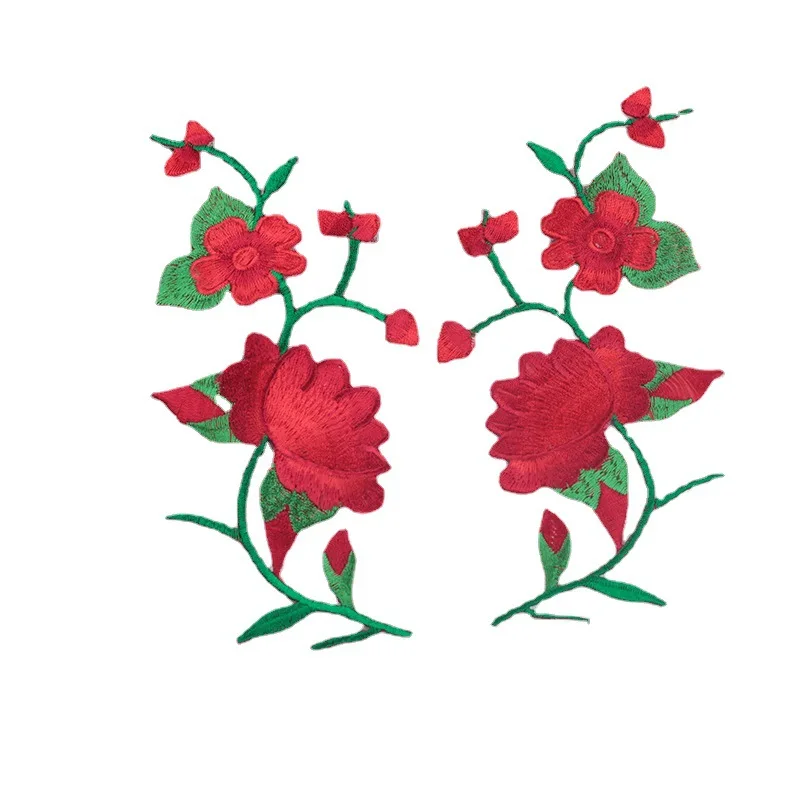 20 пар/партия шикарные патчи с вышивкой в виде листьев пиона