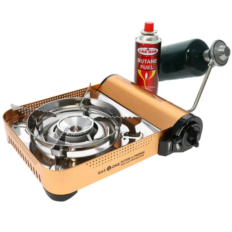 

GS-4000P Premium Copper/Gold Dual Propane or Butane Stove with Convenient Carrying Case, Great for Camp Stove and Portable Stov