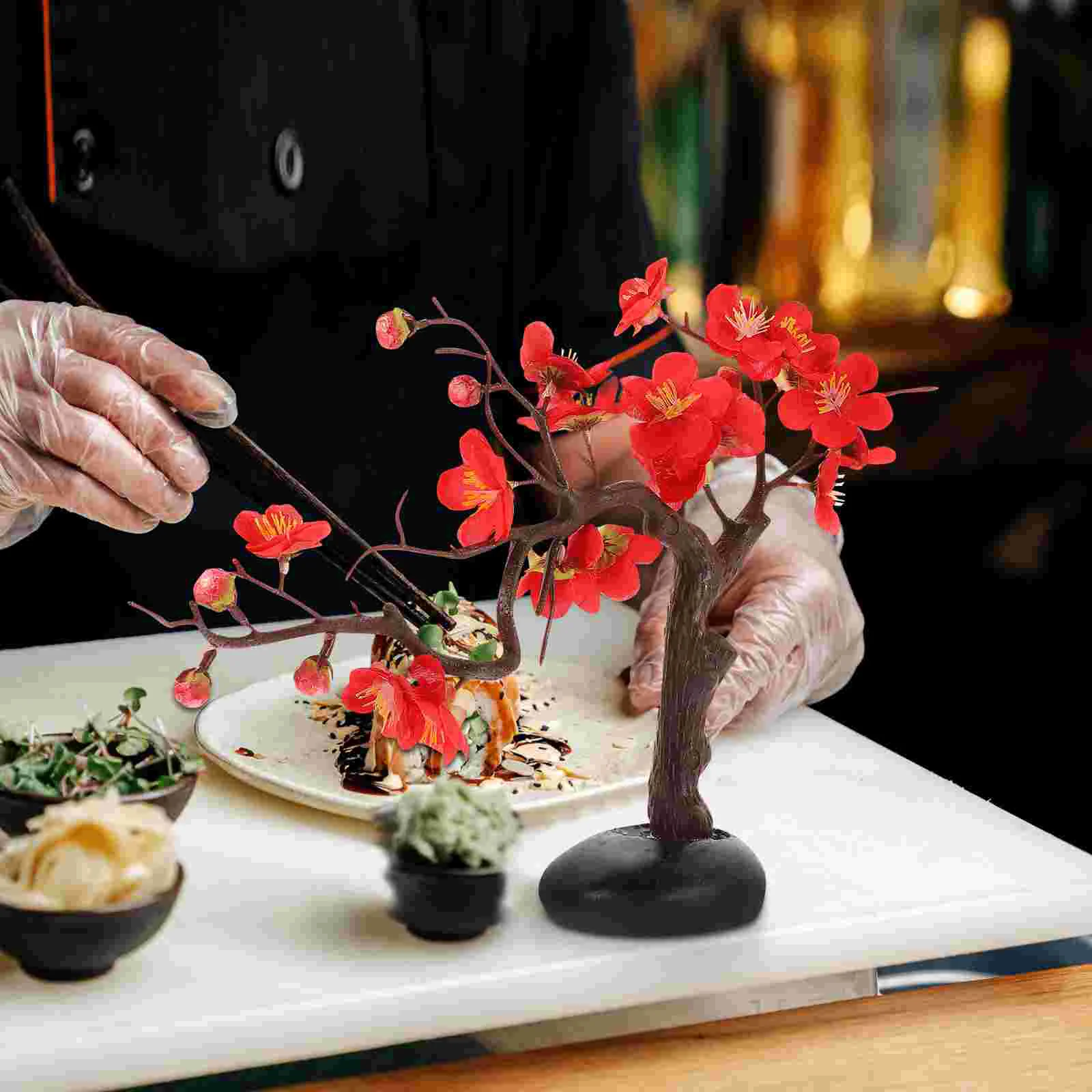 

Sashimi Dish Decoration Fake Flower Wear-resistant Embellishment Sushi Plate Lifelike