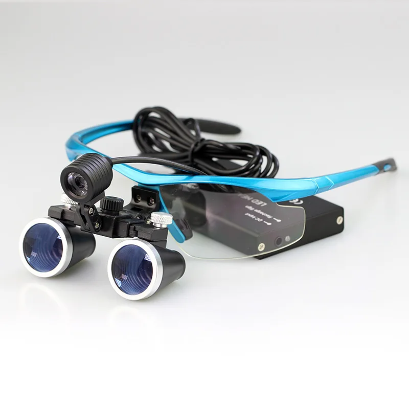 

High Quality Promotion 3.5X420mm Binocular Dental Loupe Dental Magnifier Optical Glass LED Portable Head Light Lamp for Dental