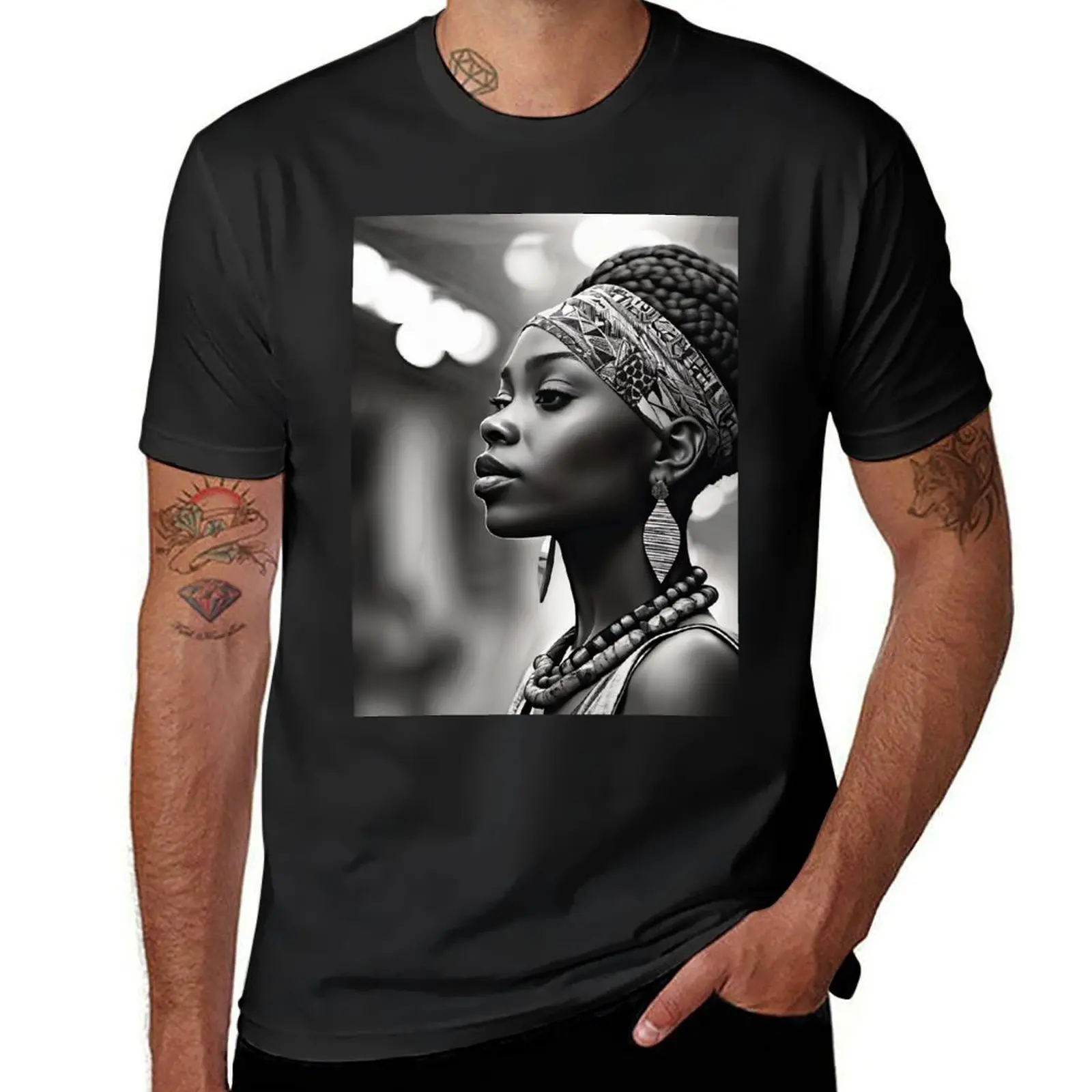 Футболка мужская быстросохнущая цифровой портрет африканского происхождения