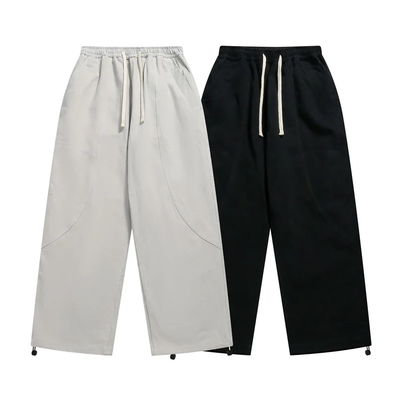 

Japan Men Korean Streetwear Fashion Cityboy Loose Causal Vintage 100% Cotton Cargo Wide Leg Pants Male Hip Hop Trousers Jogger