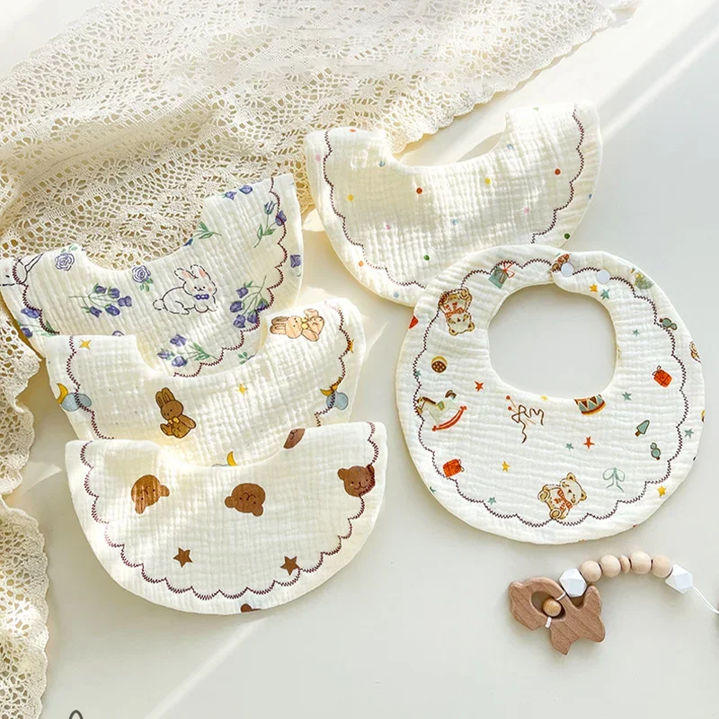 3 шт. Детские хлопковые нагрудники с принтом