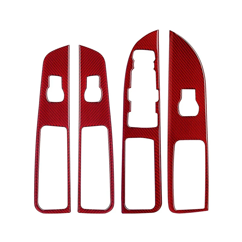 

Newfor Ford Explorer 2016 2017 2018 2019 Carbon Fiber Car Door Window Control Switch Frame Panel Cover Trim