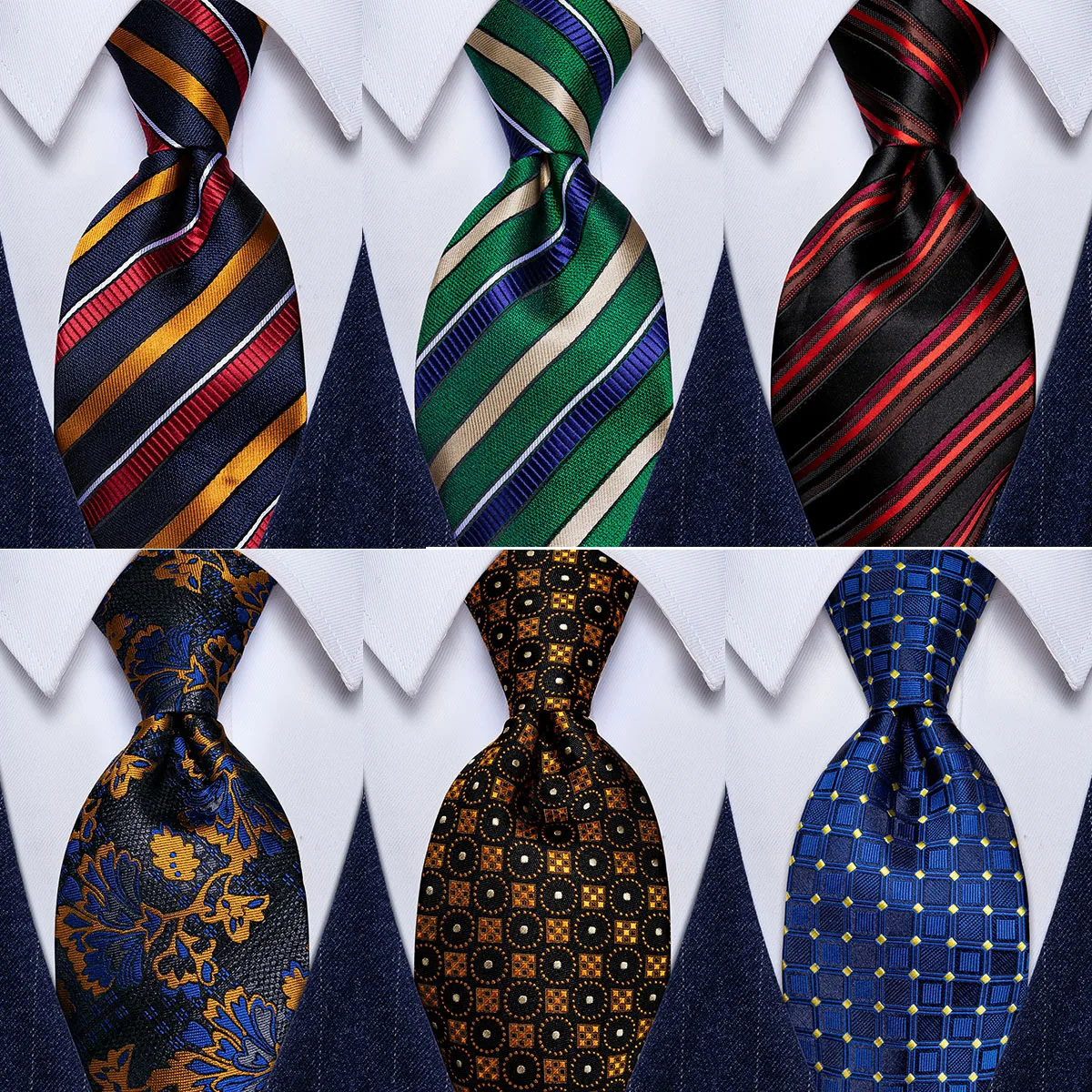 

Роскошные шелковые мужские галстуки Королевский синий мужской галстук красный зеленый однотонный полосатый клетчатый галстук с пейсли ко...