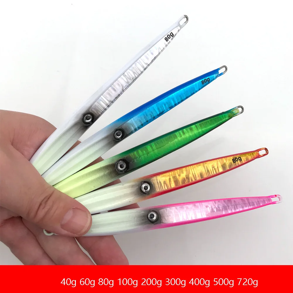 

40g 60g 80g 100g 200g 300g Slow Pitch Jigging Lures Vertical Jigs Salt Water Fishing Tackle Deep Sea Slow Pitch Jigs