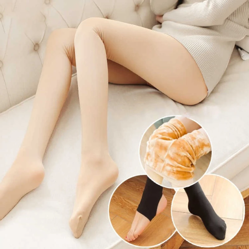 

Winter Women Tights Fashion Warm High Elastic Solid Color Pantyhose Stretchy Soft Long Stockings 3 Types (Thin/Velvet/Thicken)