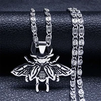 gothic scarab beetle stainless steel necklace findings amulet pendant necklaces jewelry bijoux acier inoxidable femme n3696s06